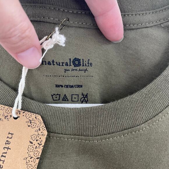 NWT Natural Life XL Long Sleeve Cotton Comfy Tee Shirt Let’s Just Go - Picture 5 of 6